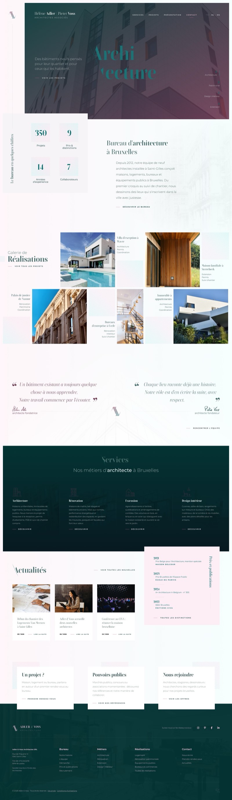 Adler & Voss website, a demo project